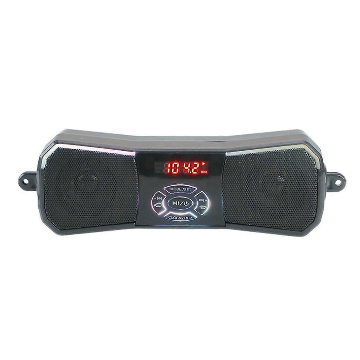 Off-Road Motorcycle Speakers 12V Wireless Stereo Audio System Handlebar Mount MP3 AUX-in USB FM No Charging Functio