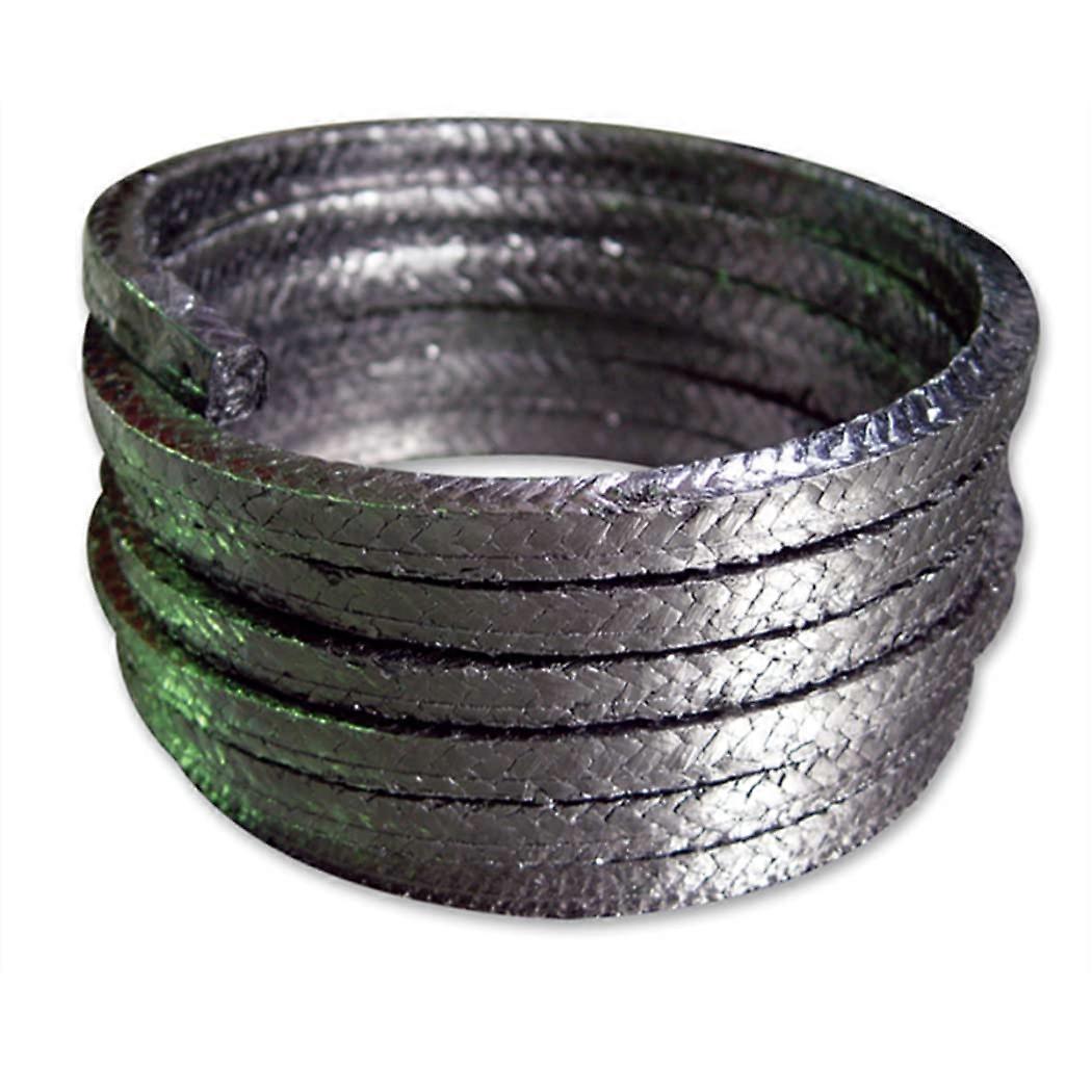 Expanded Flexible Graphite Braided Packing For Pump Gland, Valve Stem, Mechanical Seal; 1000 mm Length, 14 mm x 14 mm