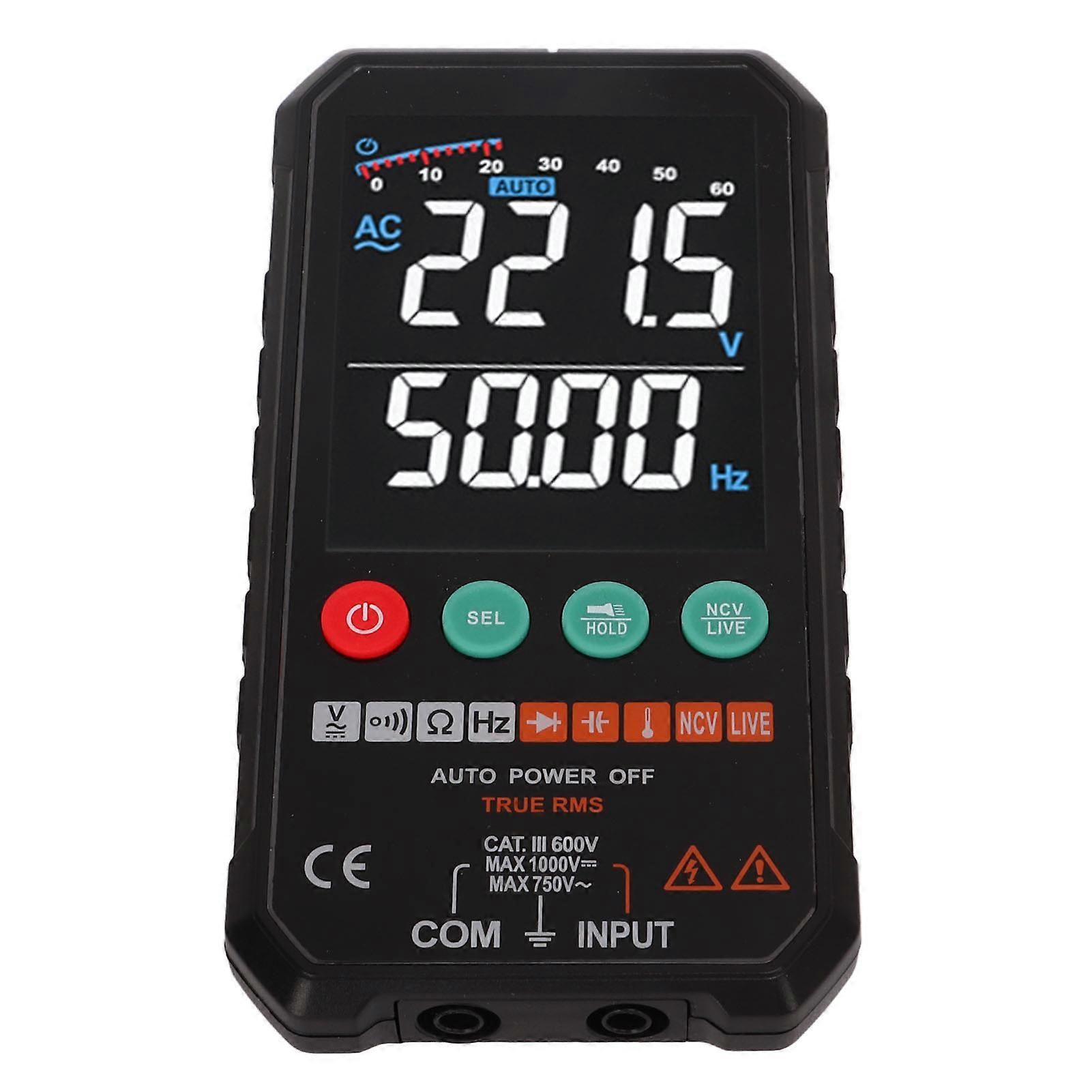 Digital Multimeter 6000 Counts 142x70x20mm Portable Volt Tester