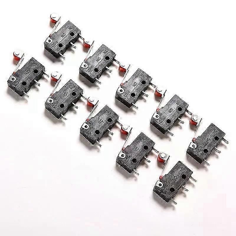 10Pcs Micro Roller Lever Arm Open Close Limit Switch KW12-3 PCB Microswitch