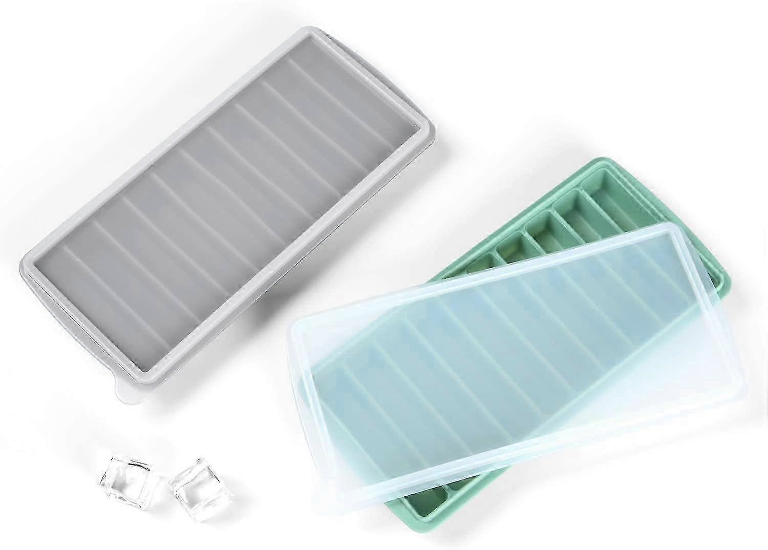 Ice Cube Tray With Lids 2 Pack Stick Easy Push and Pop Out Material Ideal for Sports Water Bottles