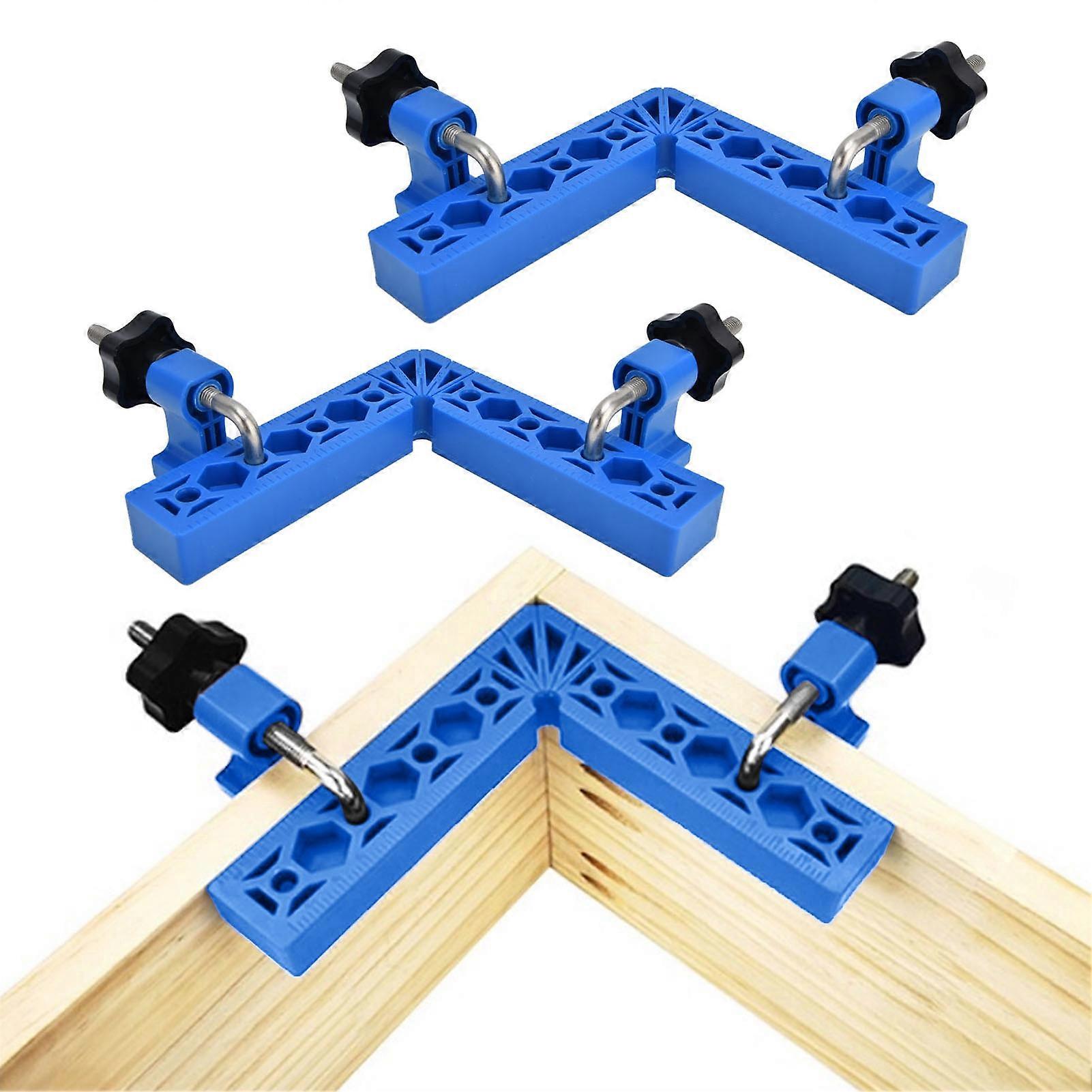 2 Sets 90° Positioning Square LType Right Angle Adjustable Woodworking Splicing Corner Fixture(Blue )