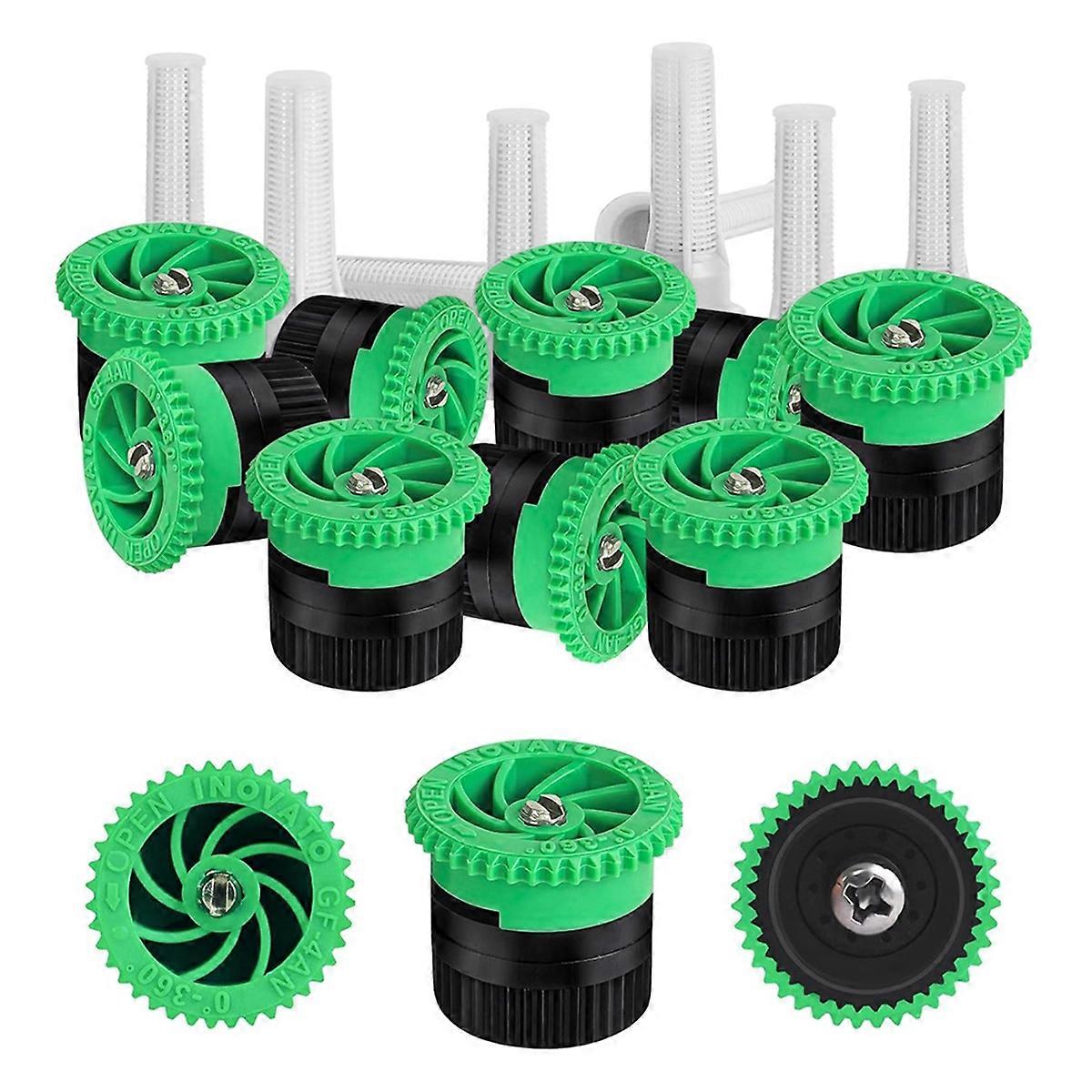 10 Pieces Variable Arc Nozzle, -Up Sprinkler Heads Replacement for Garden Lawn Irrigation (12AN) Green