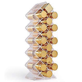 1PCS Læbestift Opbevaring Grid Box Akryl støvtæt Display Stand Arrangører