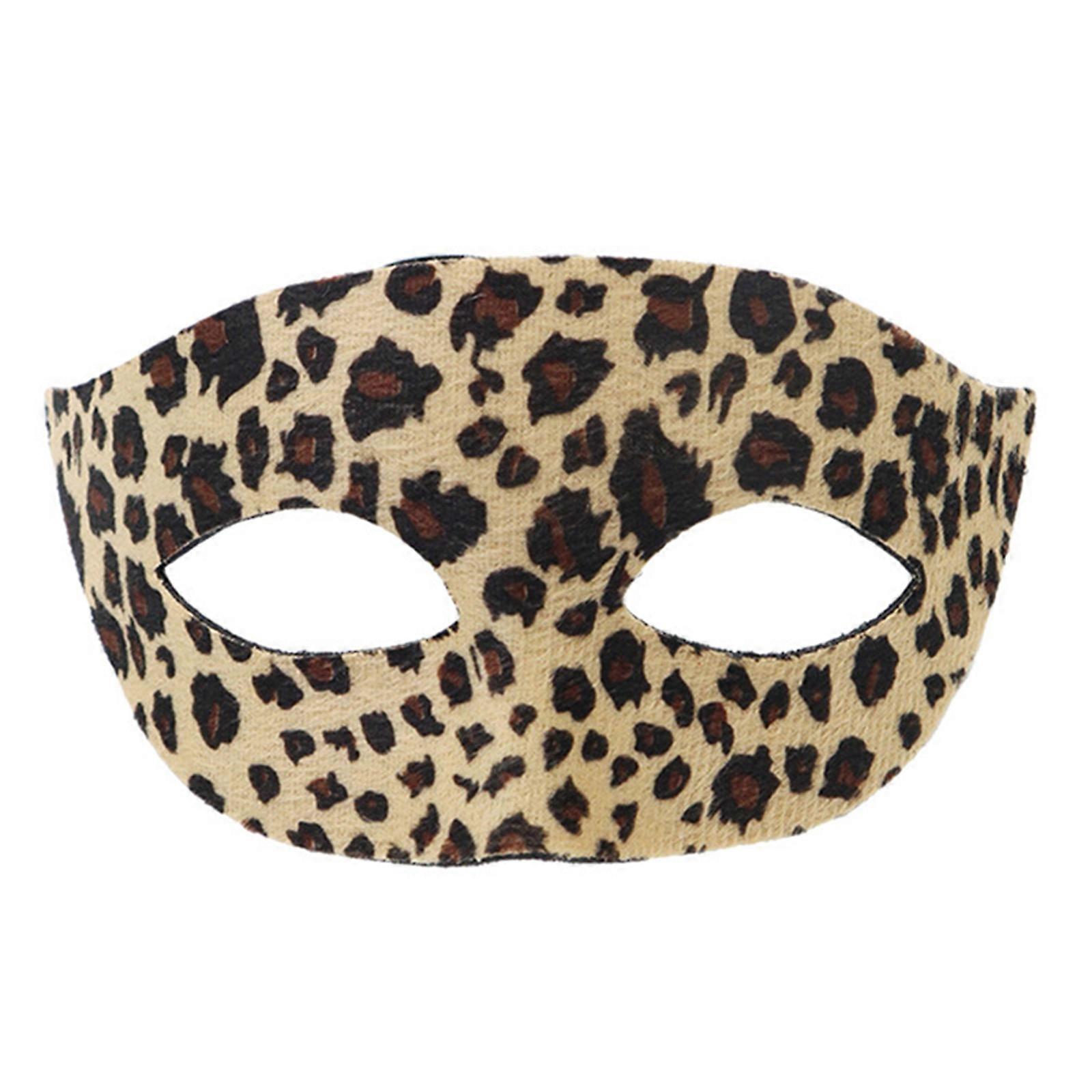 Animal Print Plastic Half Face Mask For Halloween Cosplay Comfortable Wear With Friendly And Secure Fit Multicolor
