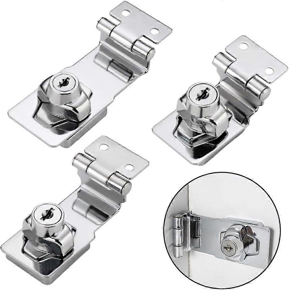 Secure Drawer Lock 90 Degree Angle For Inward Opening Doors, With Keys, 2.5 Inches, For Household And Office Furniture