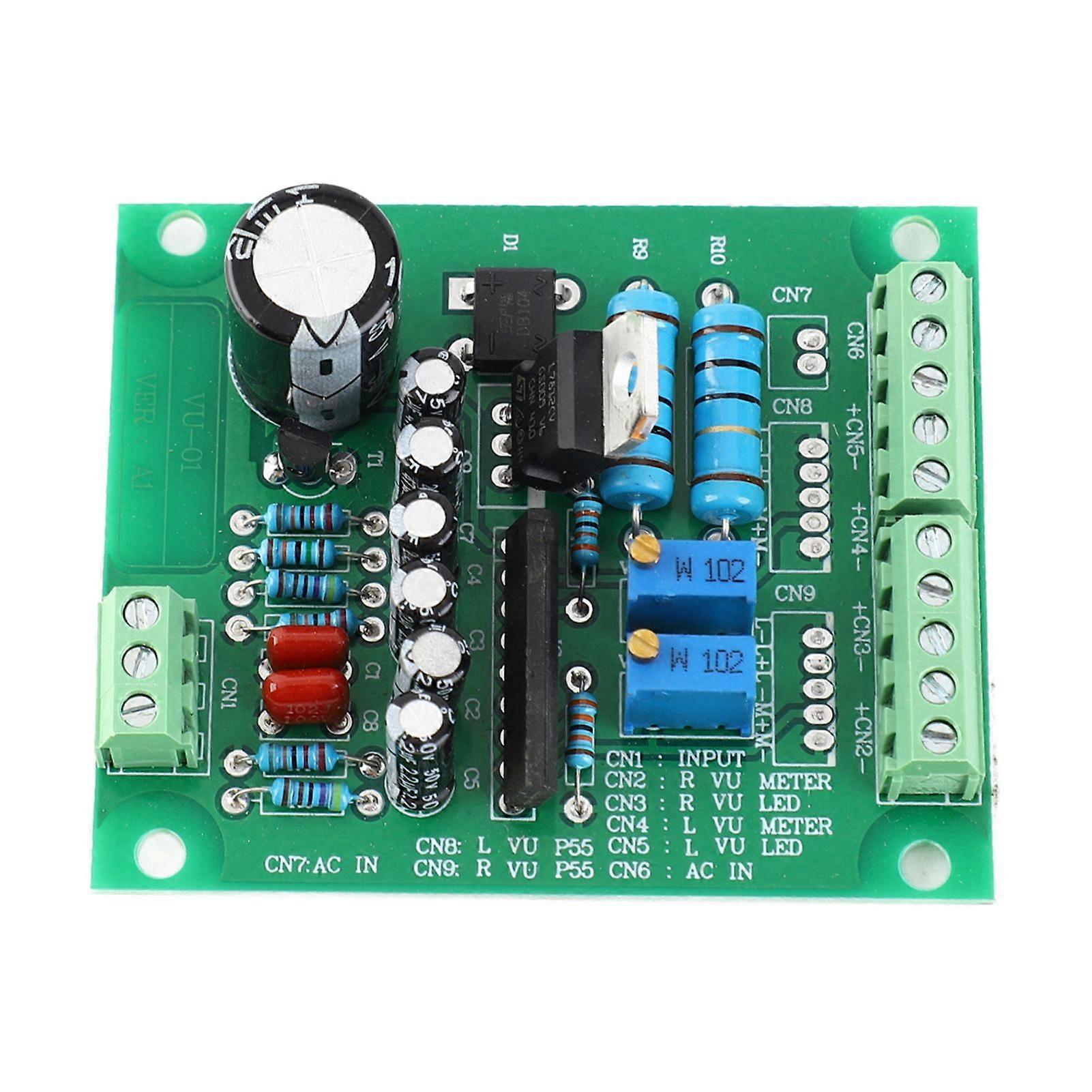 AC 12V Stereo VU Meter Driver Board Amplifier DB Audio Level Meter