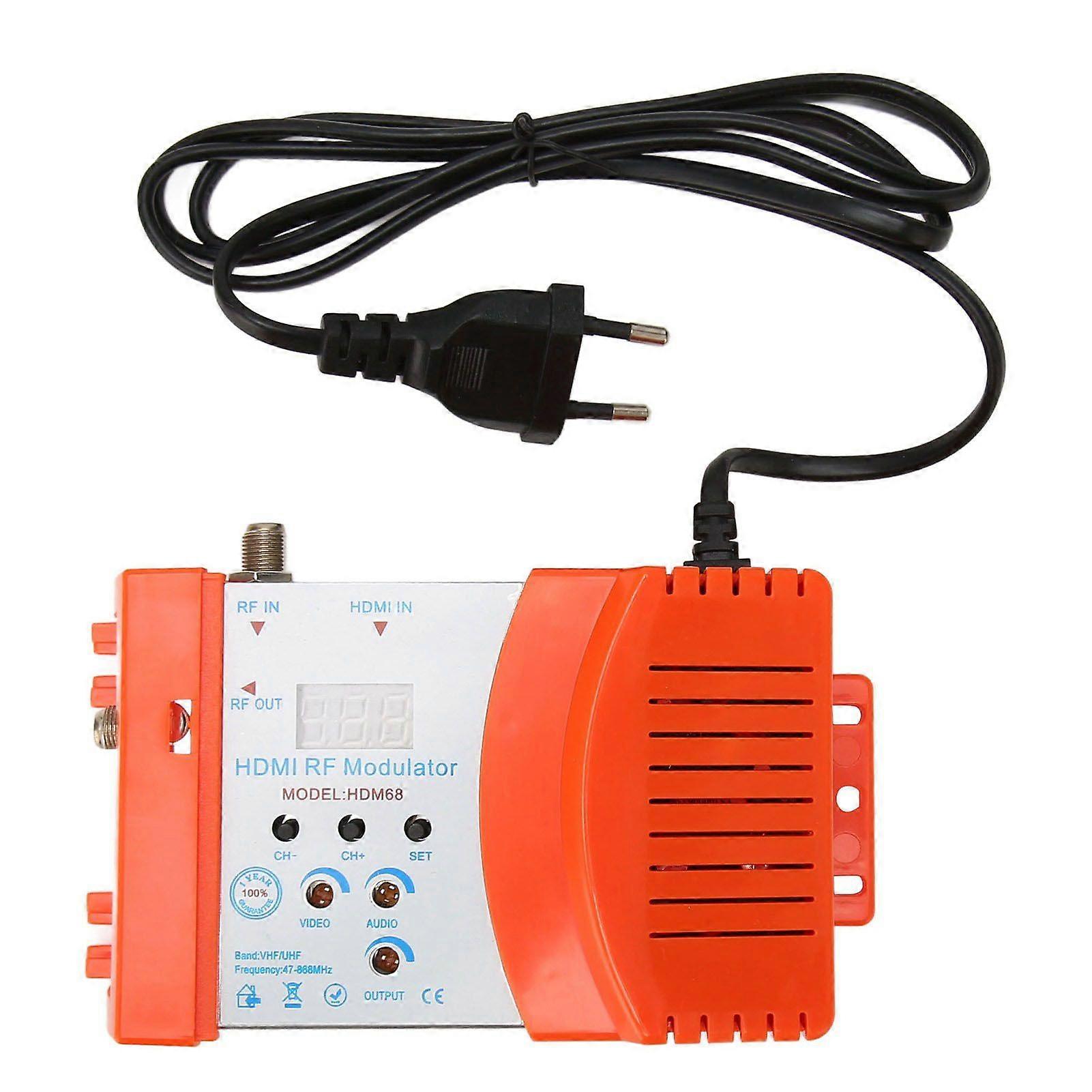 HD Multimedia Interface RF Modulator Professional Support PAL NTSC Formats Digital Modulator for Home TV 90240V EU Plug