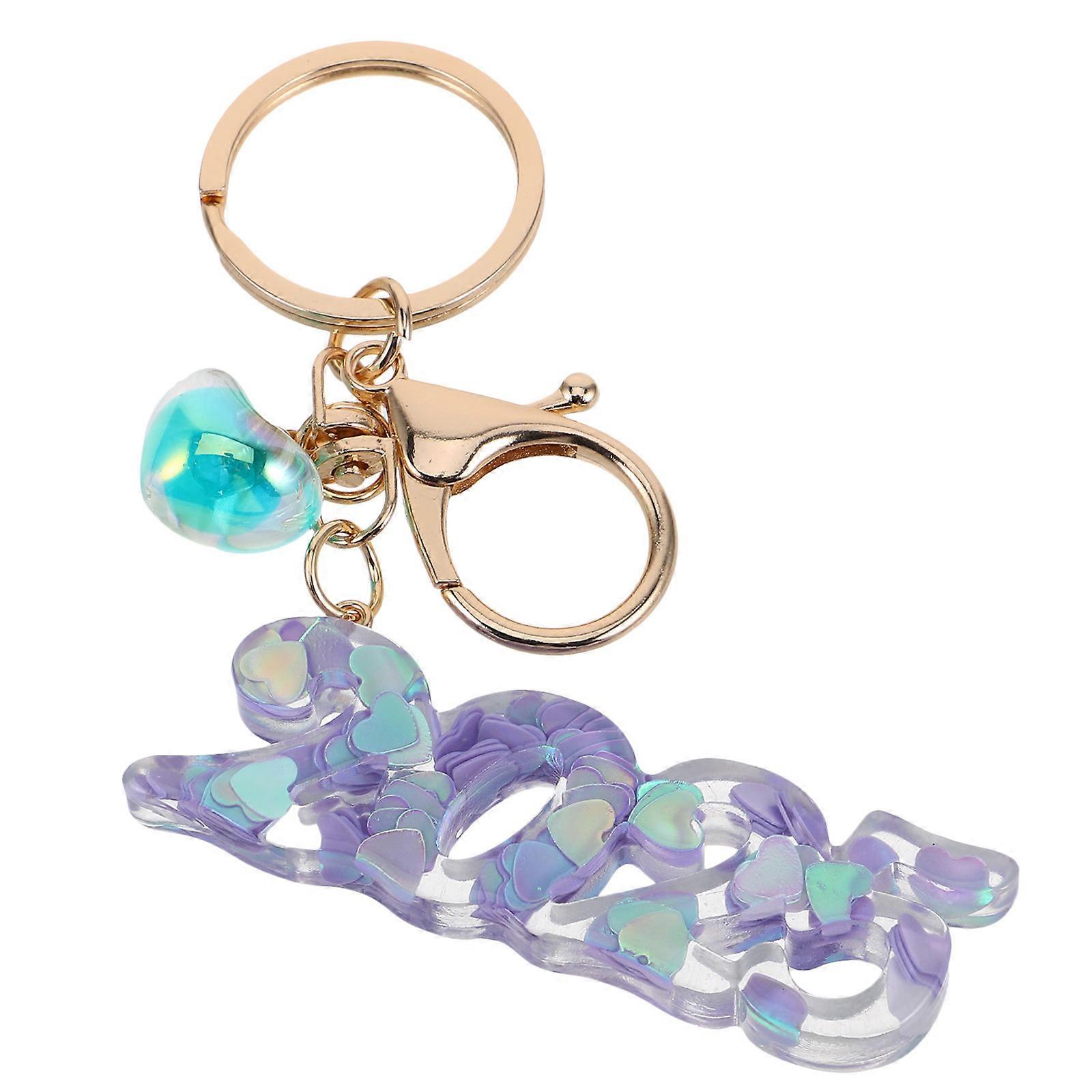 Trendy Year Number Pendant Keyring Various Occasions Gifting 1Pack