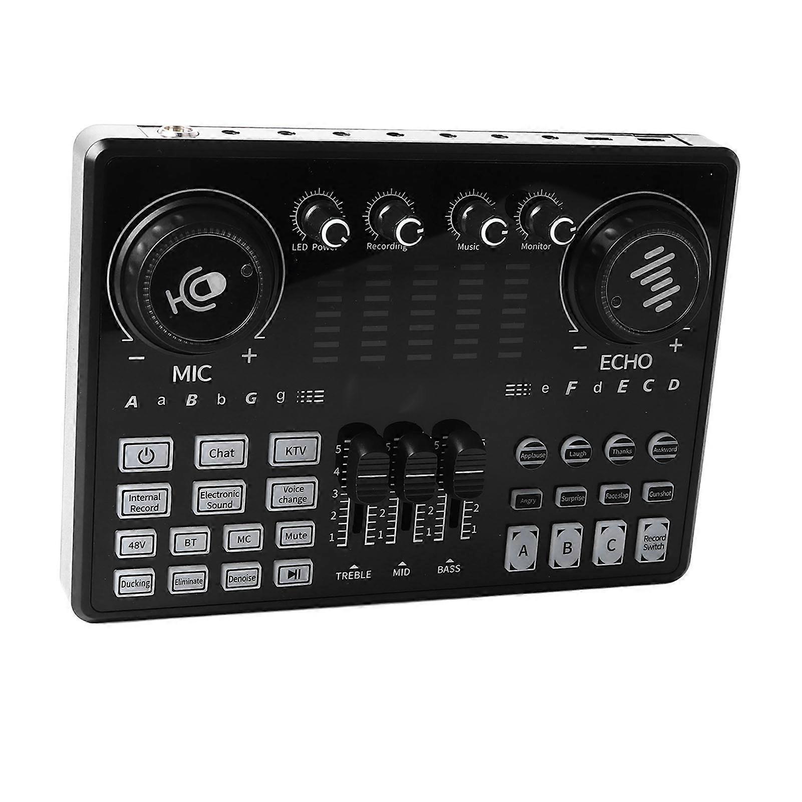 Sound Mixer 48V Large Diaphragm USB C 2400mAh Battery Audio Interface