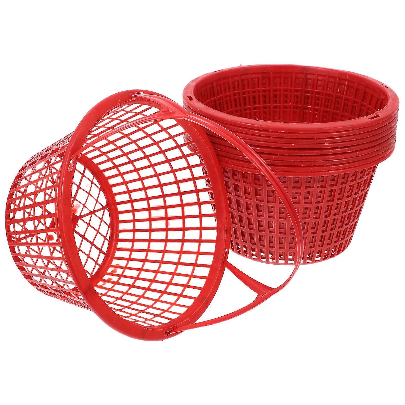 Small Red Plastic Picking Basket for Fruit Harvest 10Pcs Mini Vegetable Basket