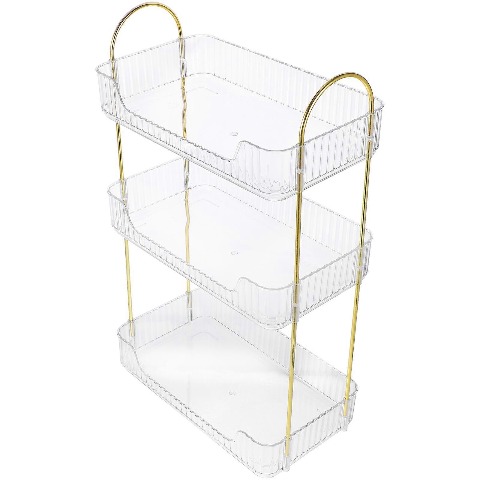 Transparent Bathroom Countertop Organizer Tiered Storage Rack