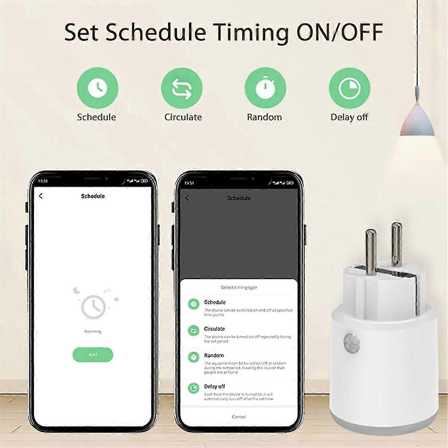 Matter Smart Power Plug Wifi 16A Power Plug Meter EU Plug