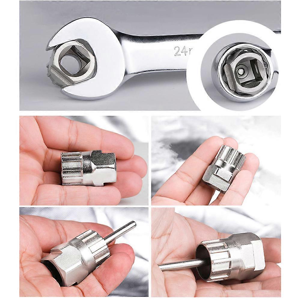 Socket Wrench Flywheel Puller Bike Repair Silver Surface Plating Process 1Set