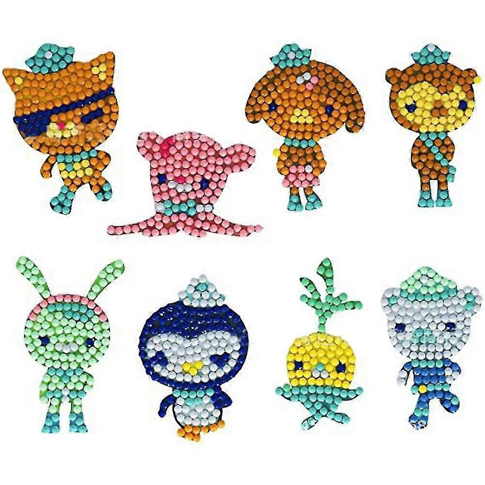 8pcs/set The Octonauts 5d Diy Diamond Stickers Painting Kits Art Crafts For Luggage Furniture Laptop Water Bottle Gifts