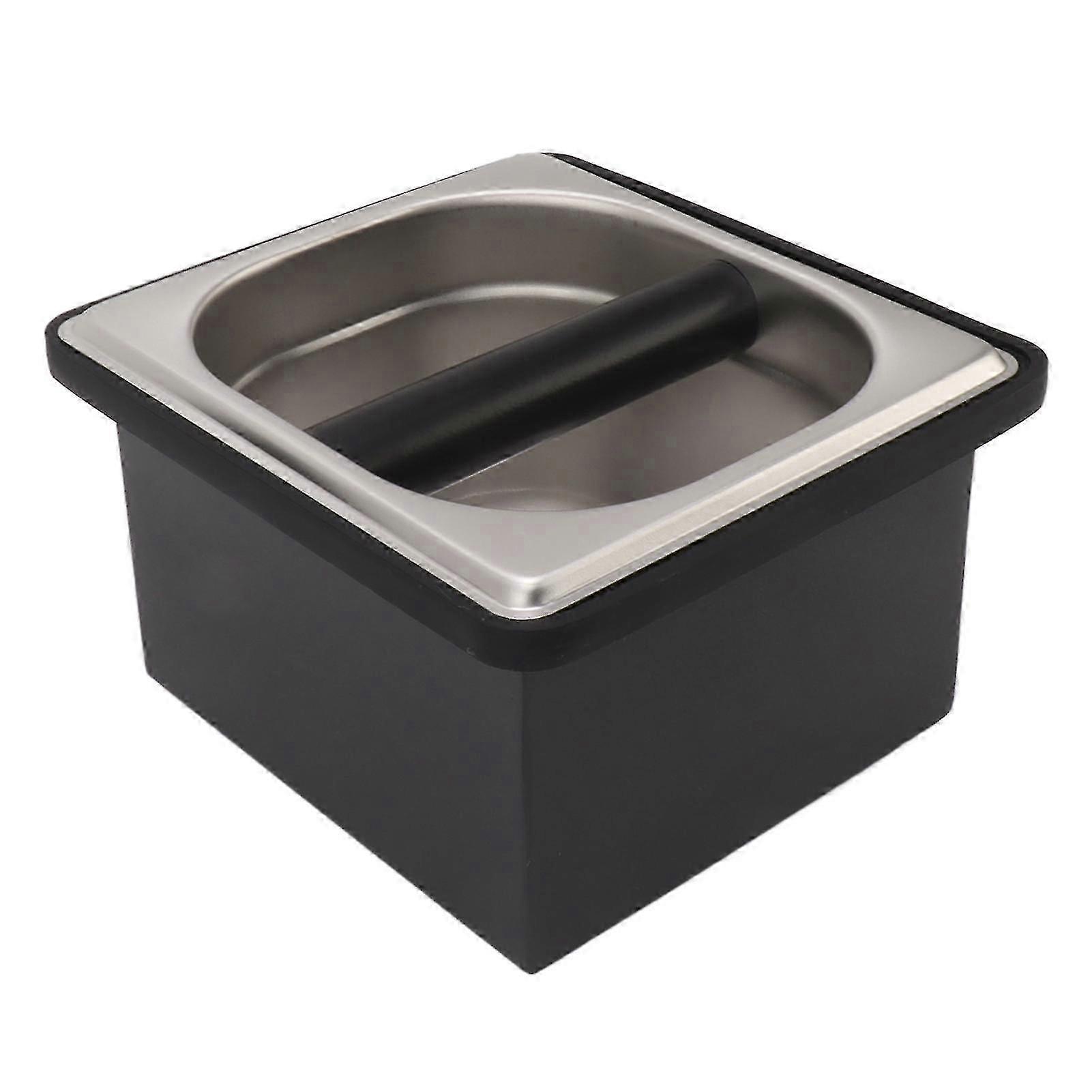 Rubber Coffee Knock Box with Removable Stainless Steel Grounds Container