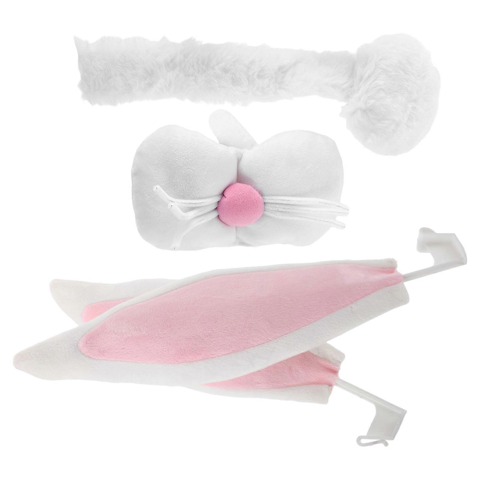 Bunny Car Decorations Set with Rabbit Ears for Decoration 4Sets Multi Color