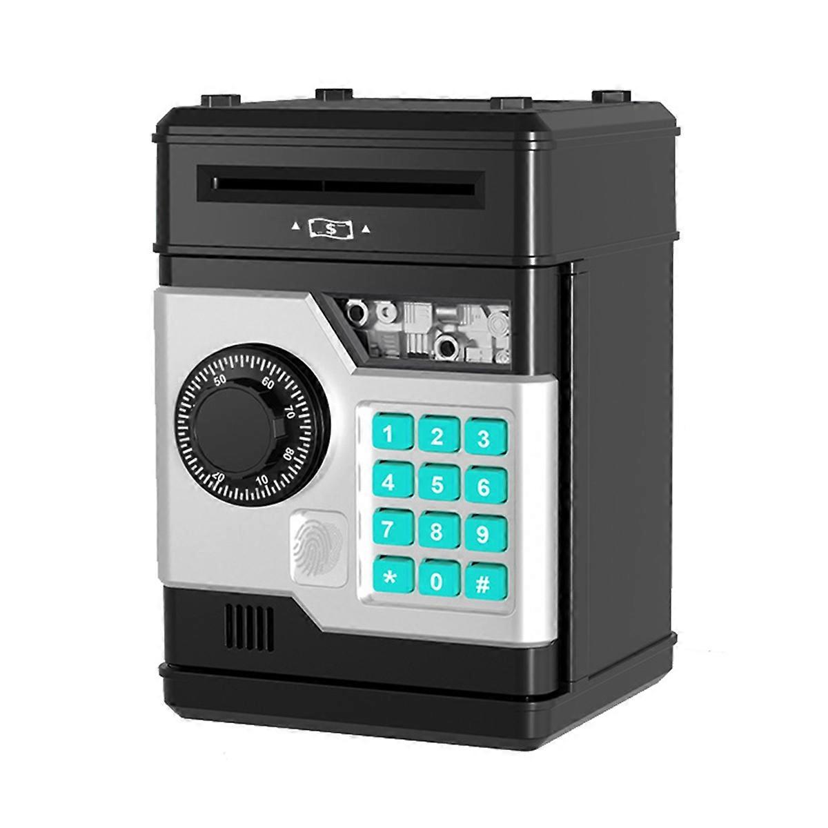 Electronic Piggy Bank ATM Password Money Box Black