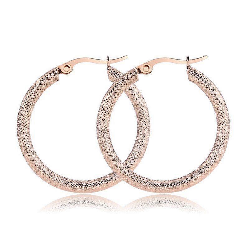 Large Round Titanium Stainless Steel Hoop Earrings #5