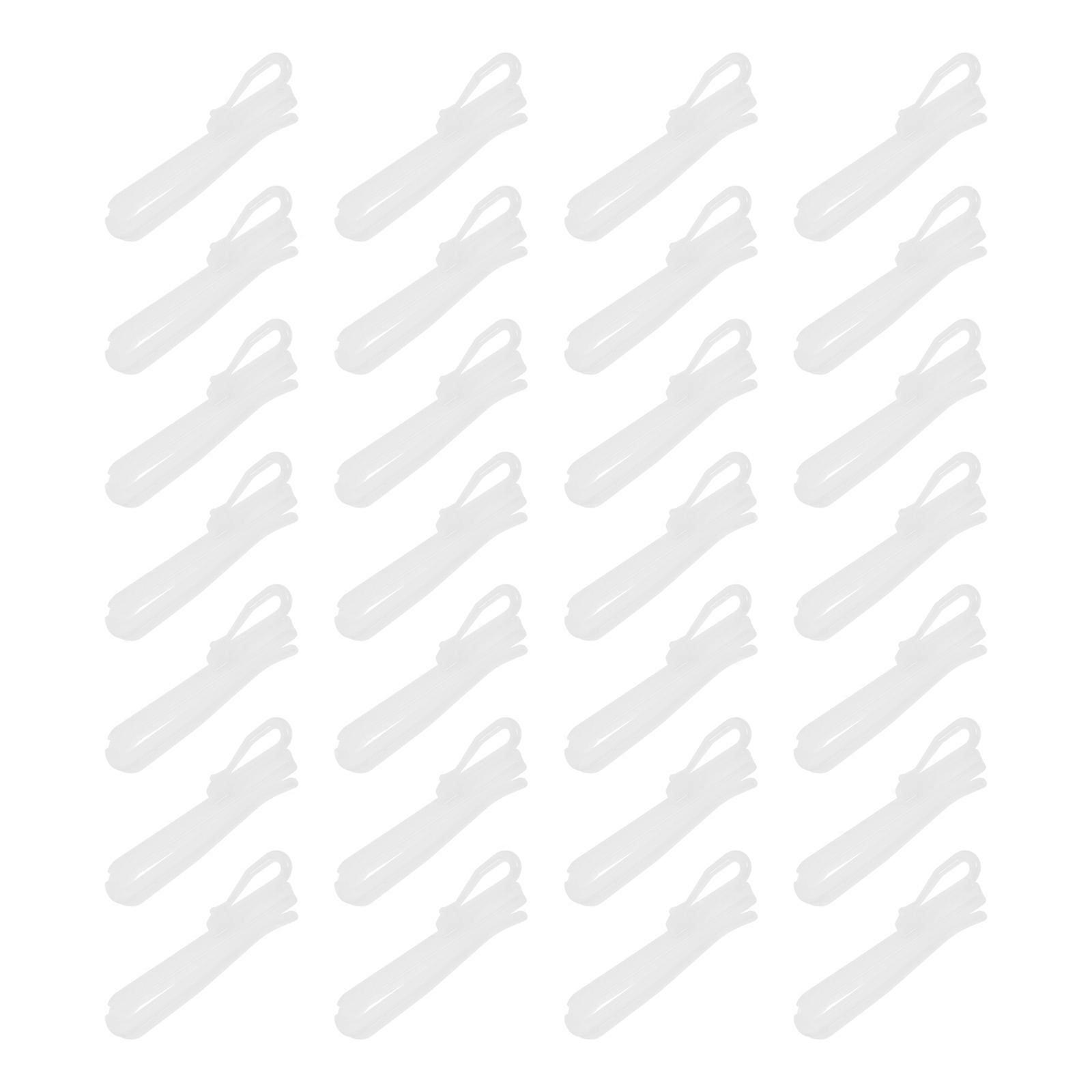 White Plastic Curtain Hooks Curtain Adjusting Hooks for Home 200Pcs