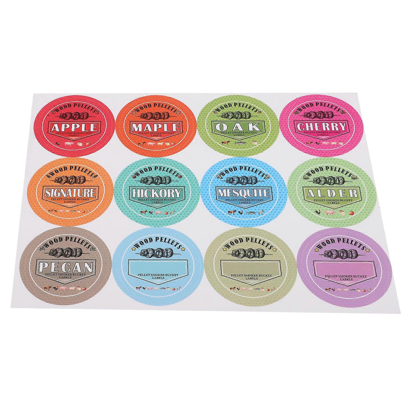 Pellets Storage Bucket Labels Sticker for Smoker Pellets 5 Sheets