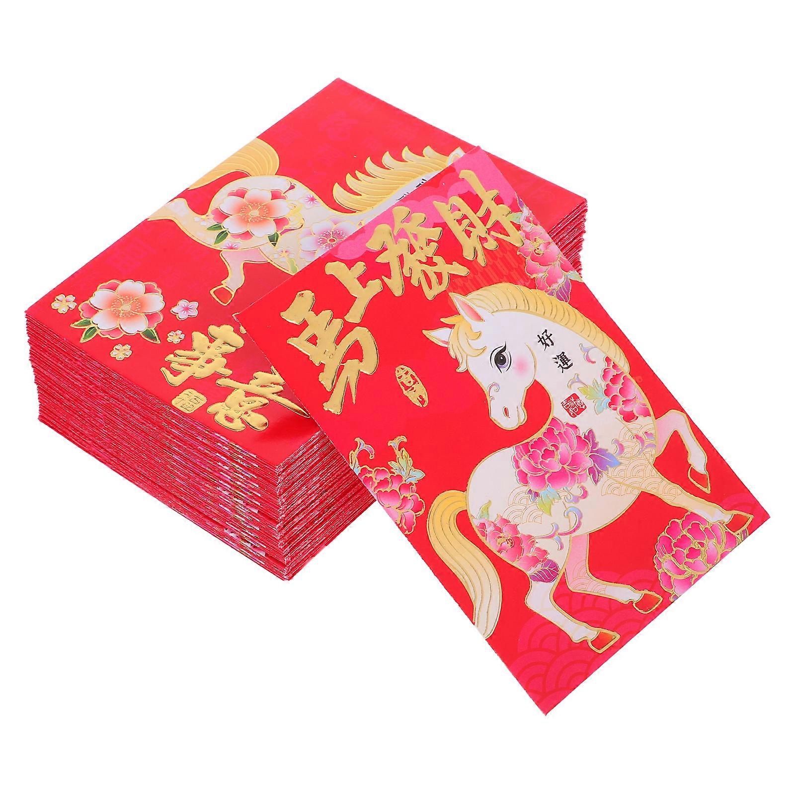 Horse Theme Red Envelopes Paper Envelopes for Storage 600Pcs