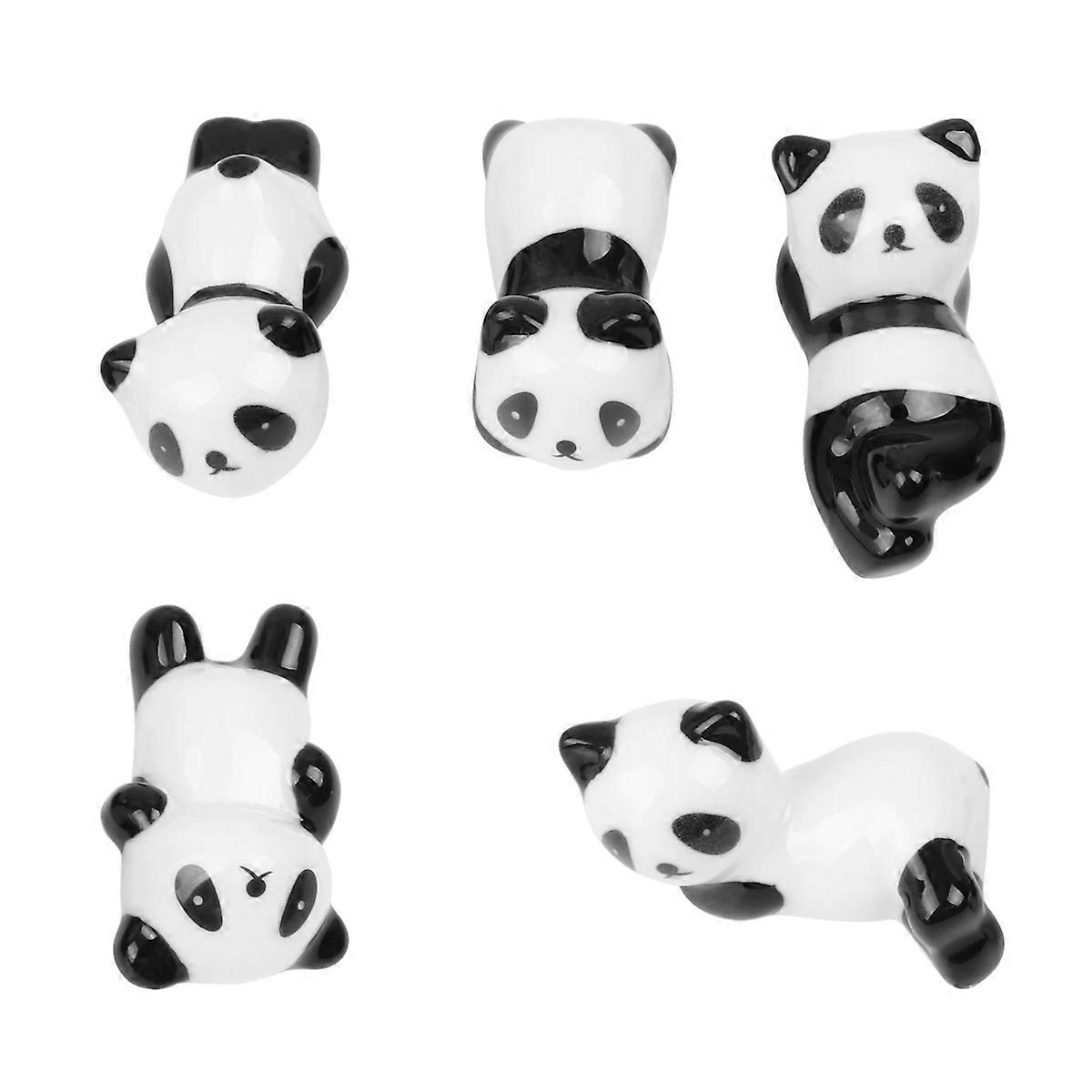 Ceramic Chopsticks Rack for Dining Table 15Pcs Japanese Style Panda Shape Holder