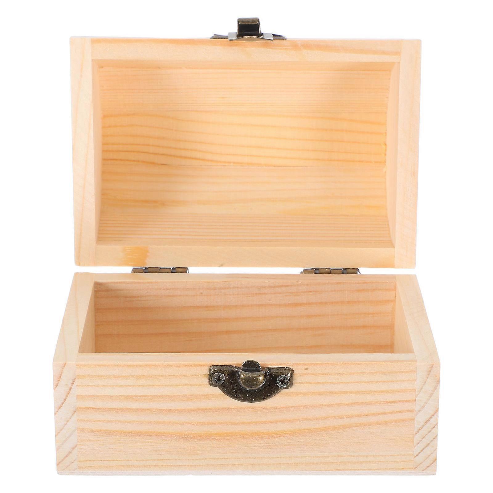 DIY Graffiti Box Wooden Case for Storage 3Pcs Beige Arched Lock Box