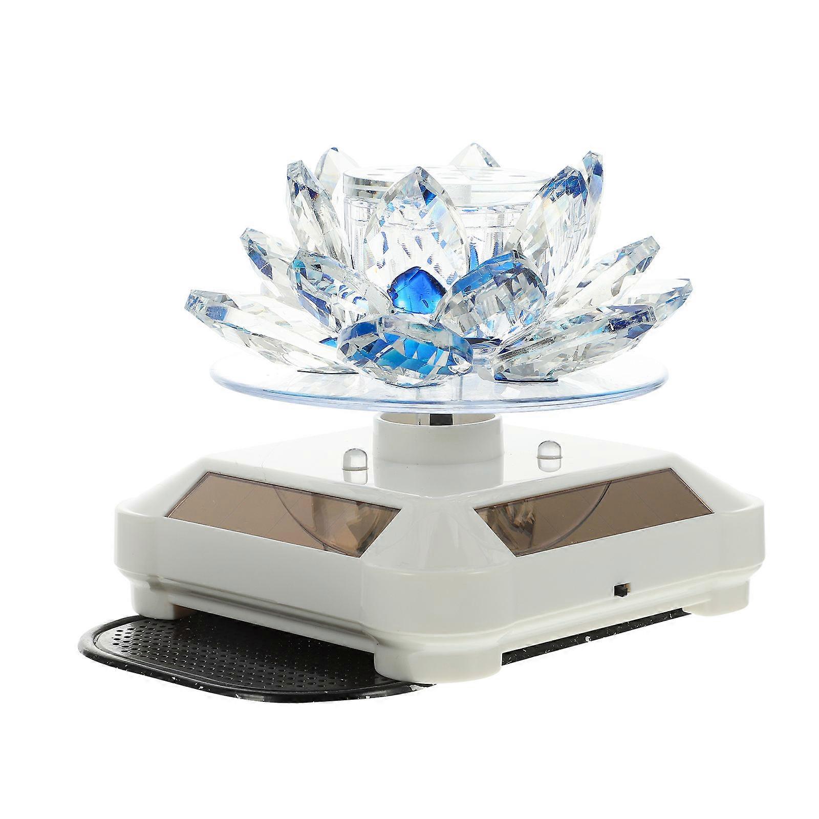 Solar Energy Car Aromatherapy Ornament Featuring Rotating Lotus Design