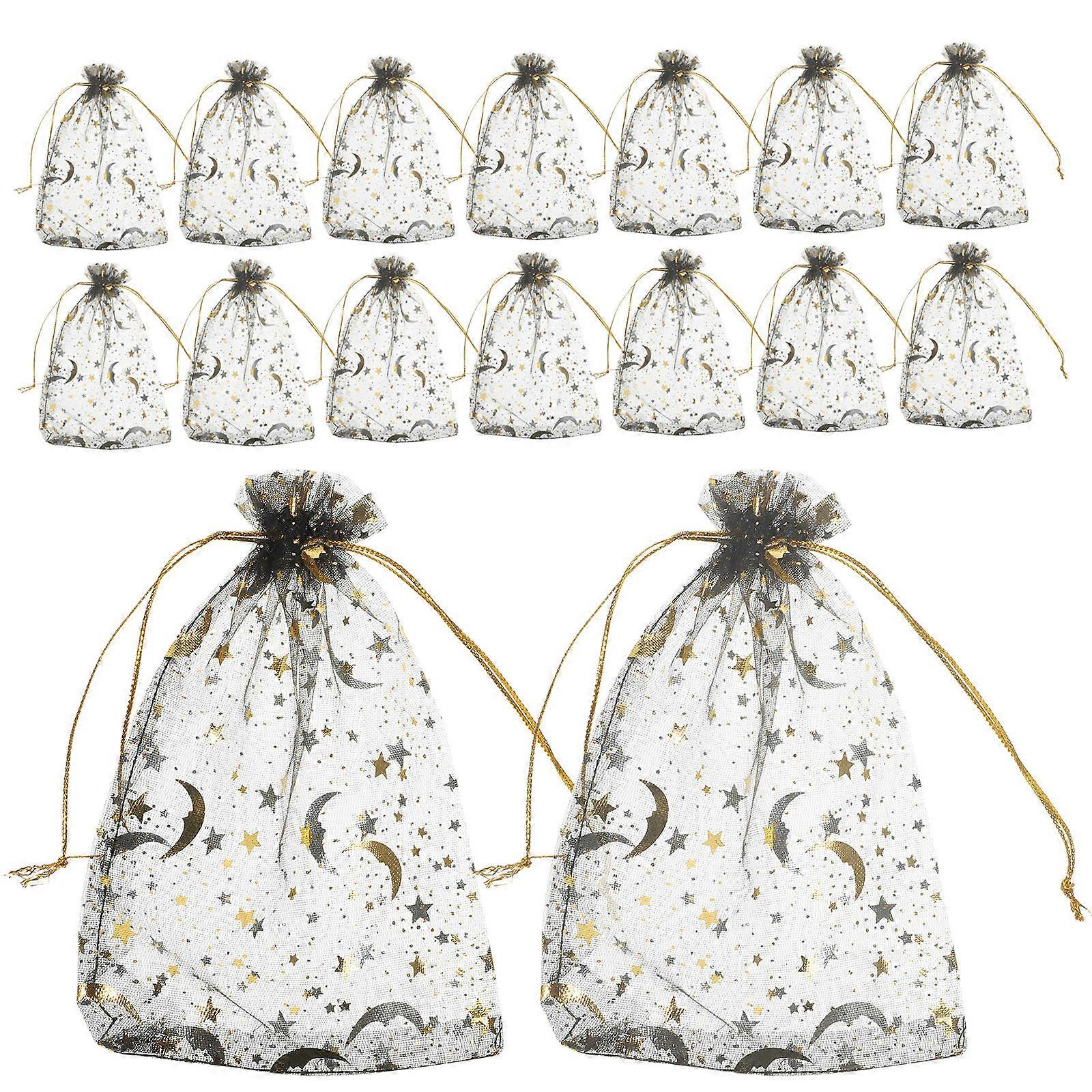 Mesh Gift Bags 200Pcs Organza Drawstring Storage Bags For Small Items With Transparent Design 16X11cm