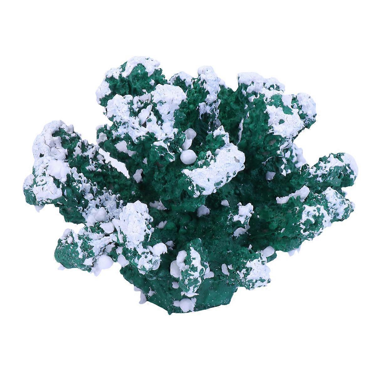 Simulation Resin Coral for Aquarium Decoration 2Pcs Green Artificial Coral Adornment