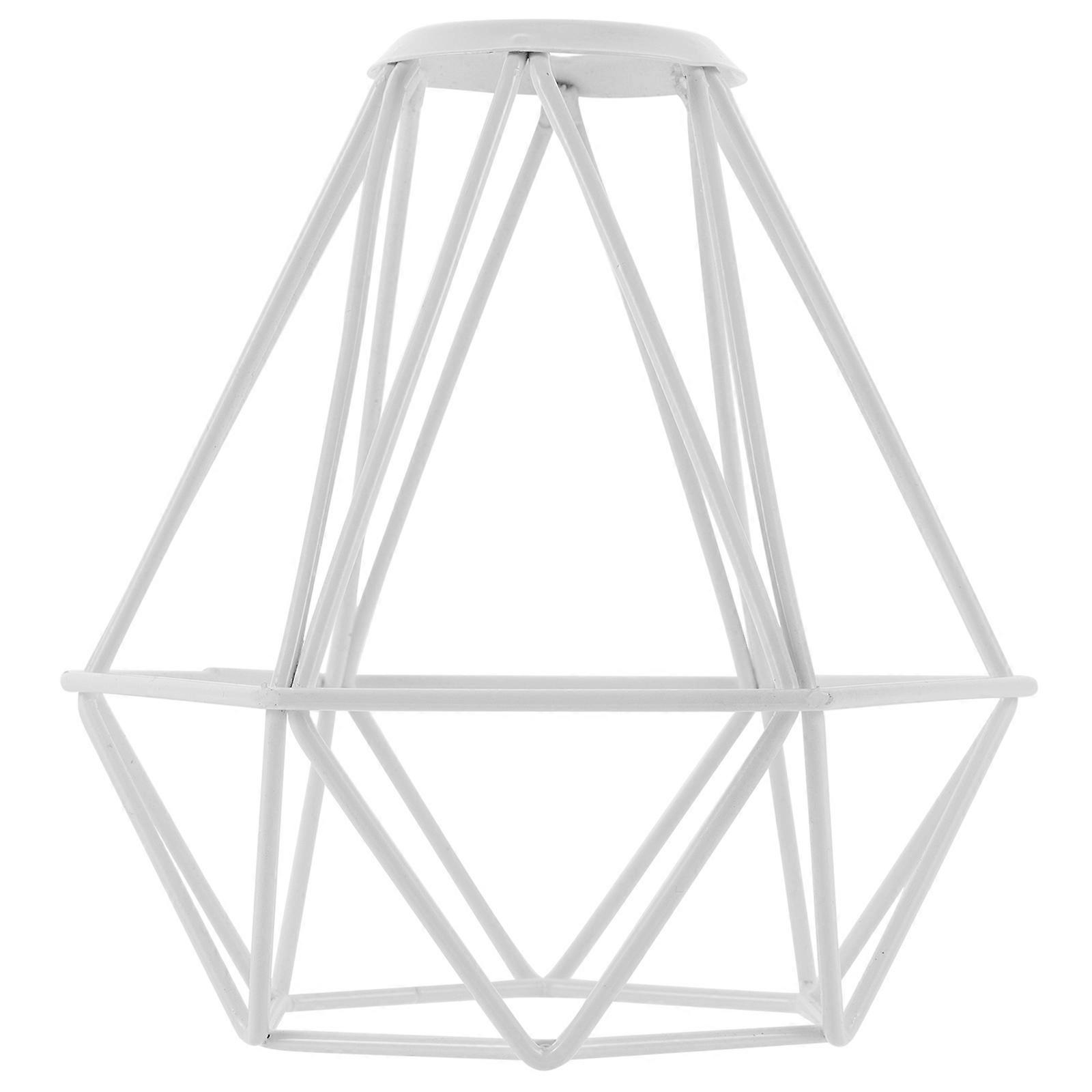 Diamond Shape Metal Lampshade for Hanging Light 2Pcs White Cover