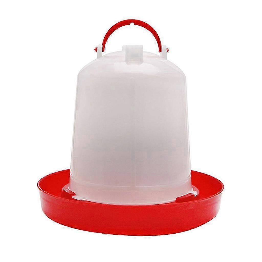 Hanging Poultry Feeder with Portable Handle Auto Poultry Water Drinker 2.5 L Large Capacity for Chicken Birds Poultry Red