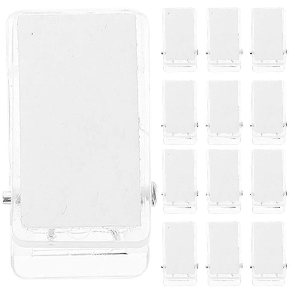 Transparent Plastic Chest Card Clip with Adhesive Function 40Pcs Spring Badge Clips