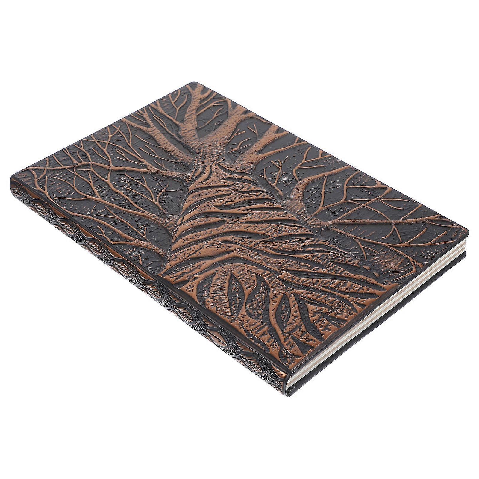 Vintage Embossed Notebook 5Pcs Daily Use Aesthetic Notepad Rectangular Shape Coffee Paper Suitable For Kids