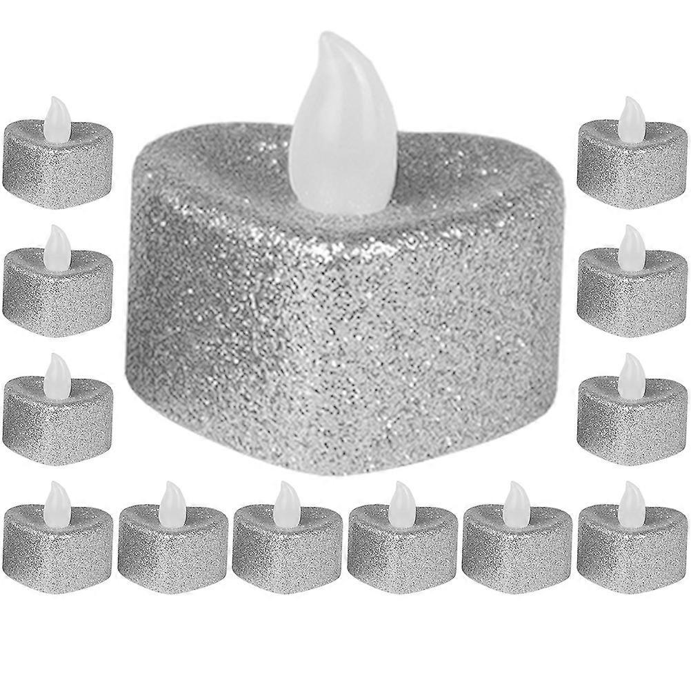 Romantic Heart Led Lights For Party Occasion Featuring Compact Size In Silver 24Pcs