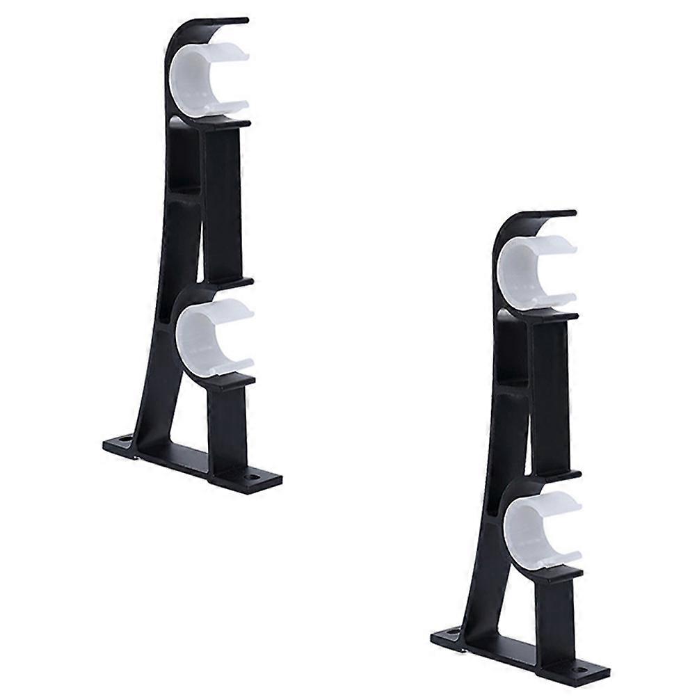 Curtain Rod Bracket Single Rod Bracket for Supporting Curtain Black 6Pcs