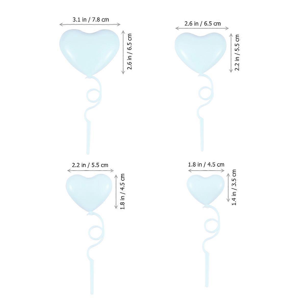 Cake Picks Heart Shape Cake Topper for Decoration 24Pcs Blue