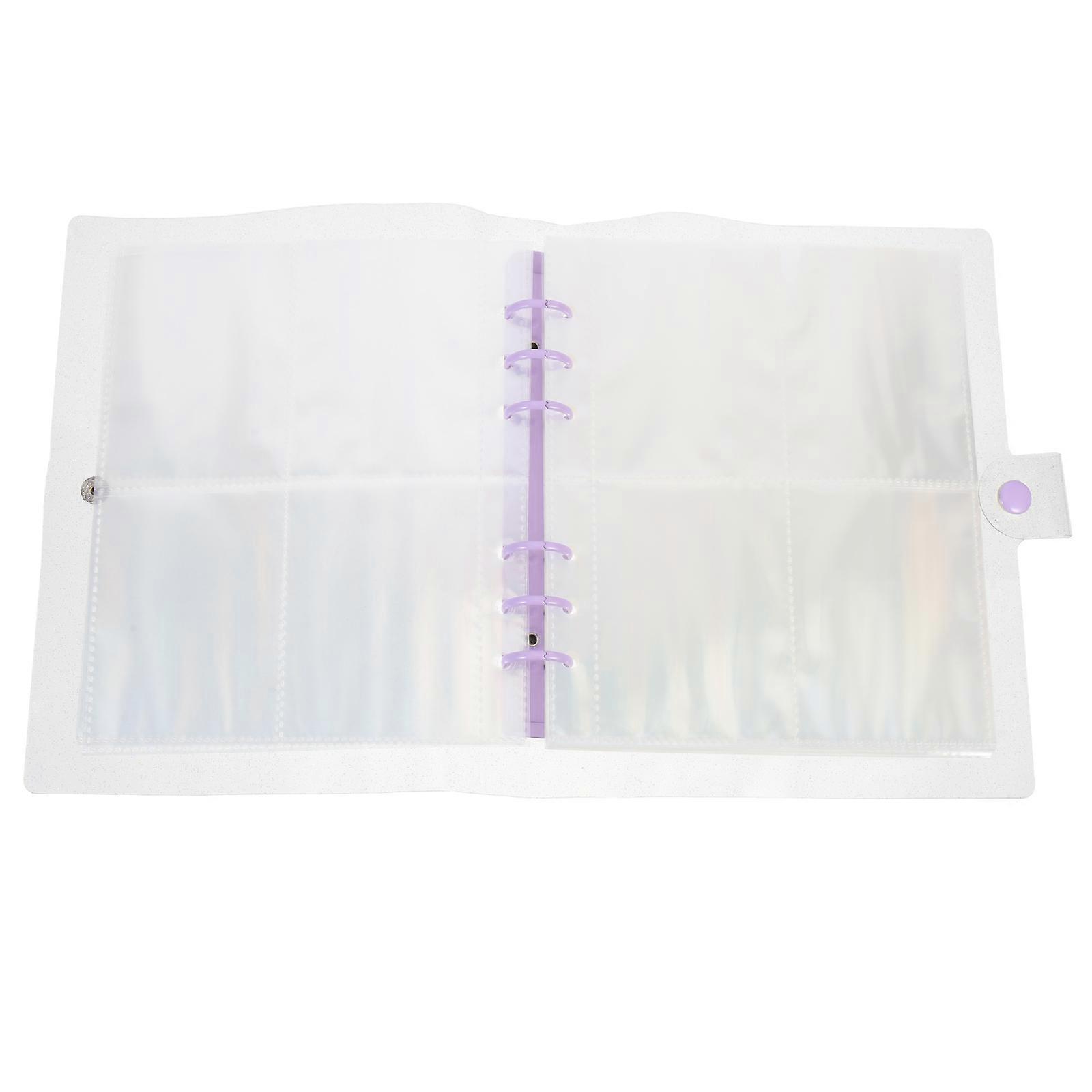 Looseleaf Album Pages Inserted Photo Sleeves for Storage 5Sets with Cover Violet