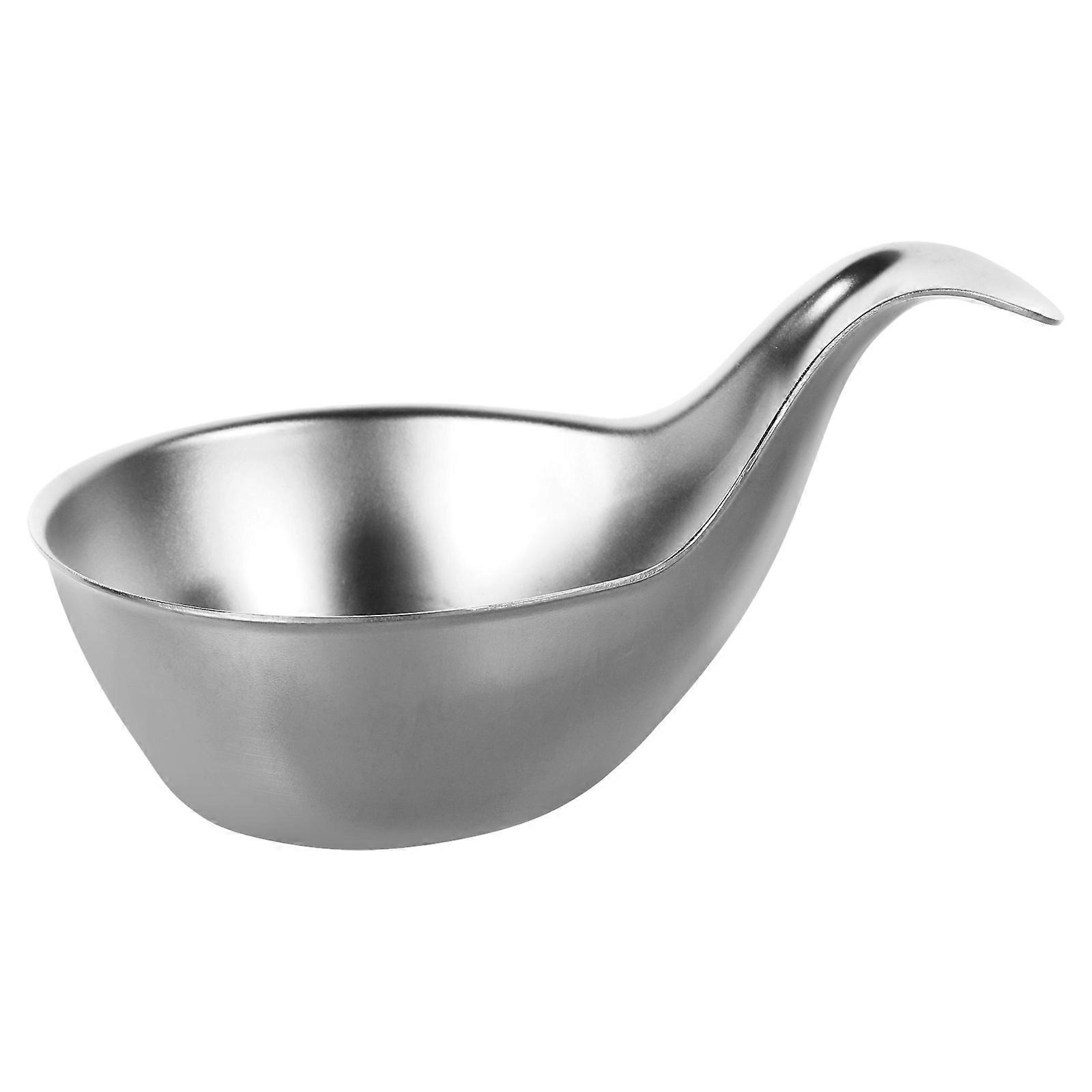 Silver Stainless Steel Sauce Cups for Condiment Serving 5Pcs with Handle