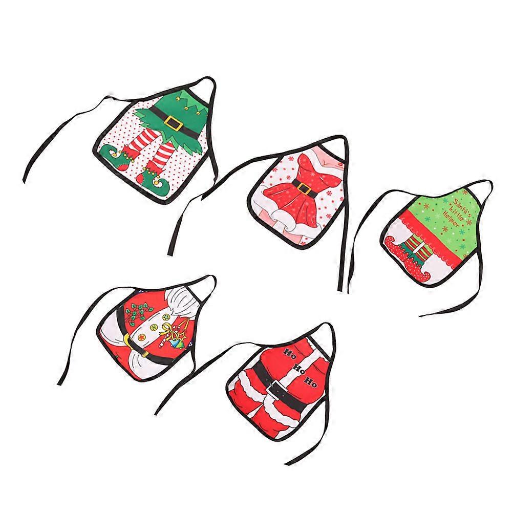 5Pack Reusable Mini Apron Covers Assorted Color For Bottles Ideal For Holiday Dining Table