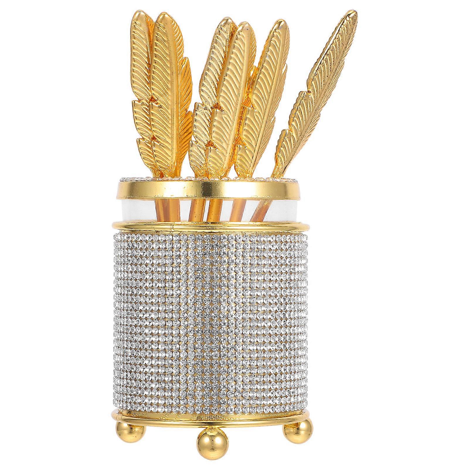 Coffee Spoon Holder Zinc Alloy with Rhinestone Base for Mixing 4Sets