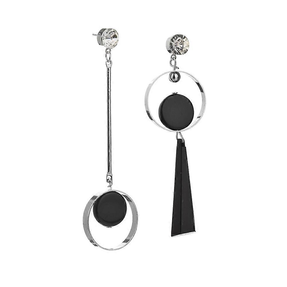 Floral Ear Wires Retro Asymmetric Circle Dangle Earrings for Decoration 3Pairs