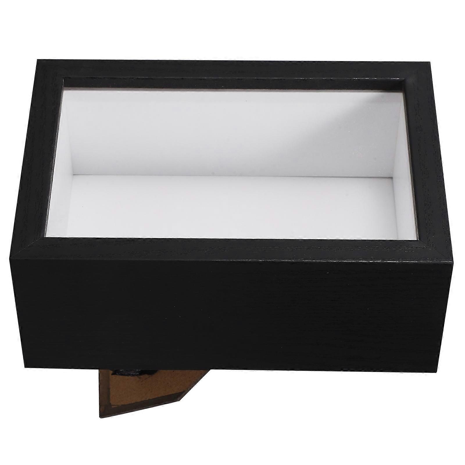 Black Specimen Display Box For Dried Flowers Decorative Storage Suitable For Office Decoration Rustic Finish 2Pcs