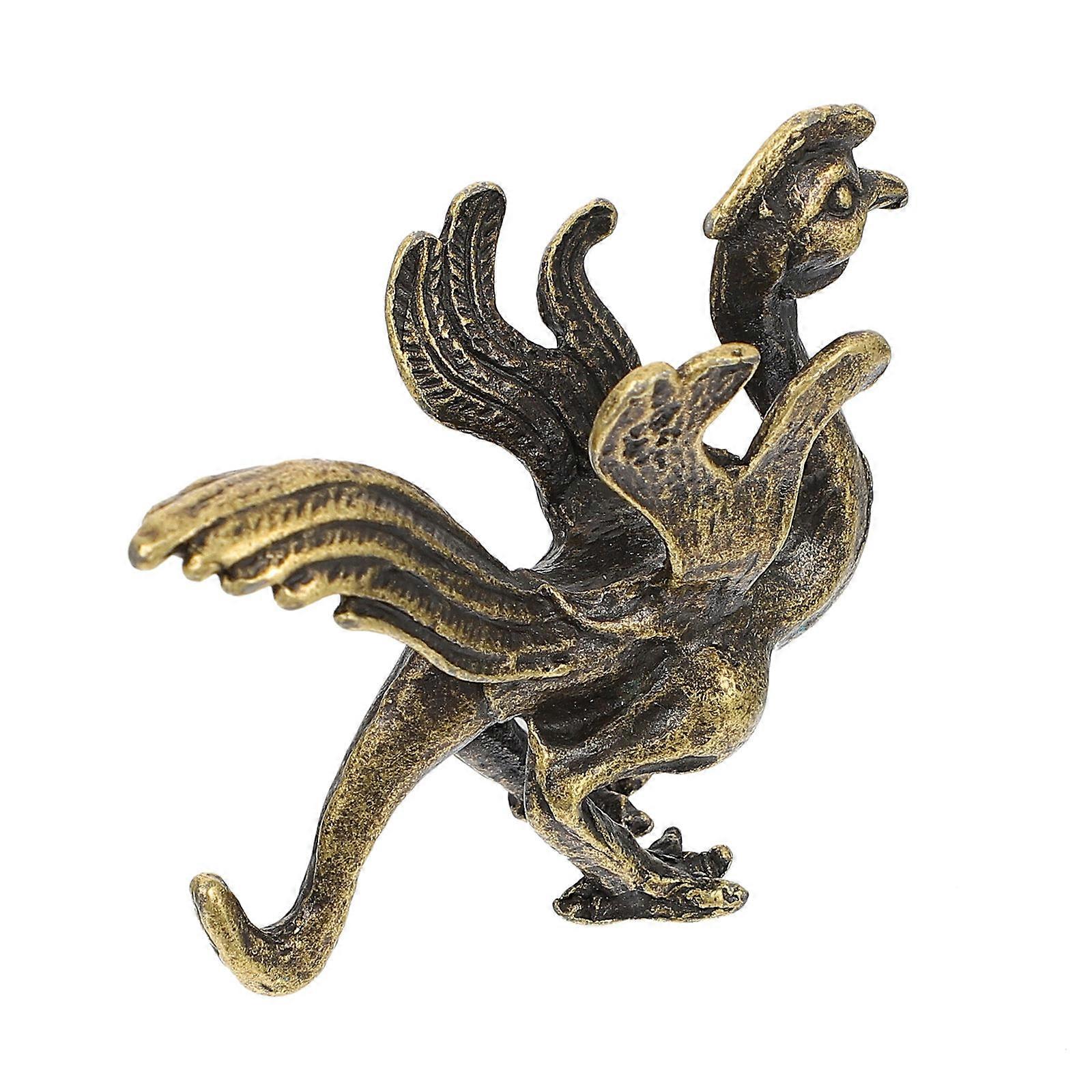 Brass Phoenix Decor for Decor 6Pcs Creative Desktop Adornment Golden