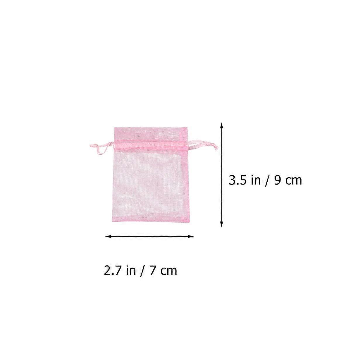 Organza Drawstring Bag Drawstring Bag for Storage Use 100Pcs Pink
