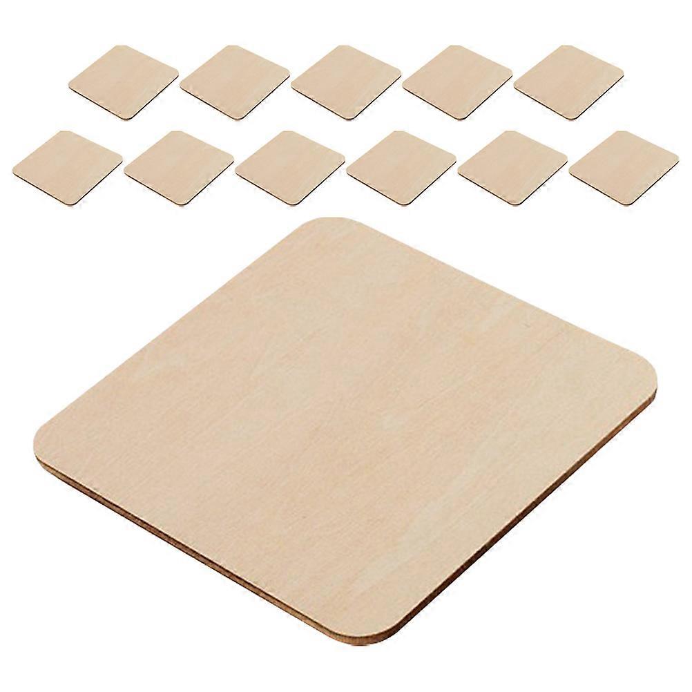 24Pcs Square Boxwood Pieces for DIY Painting and Craft Projects