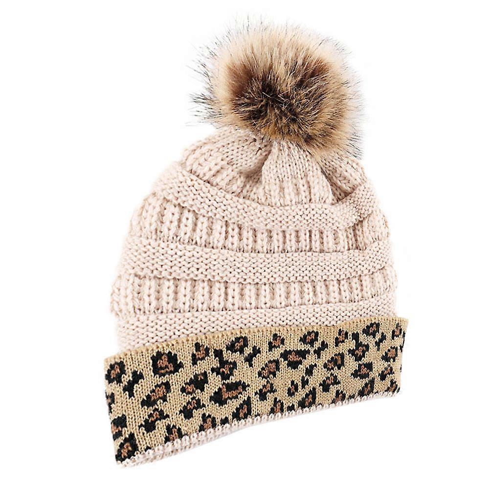 Thicken Knitted Beanie Leopard Winter Hat for Winter Use 2Pcs Set