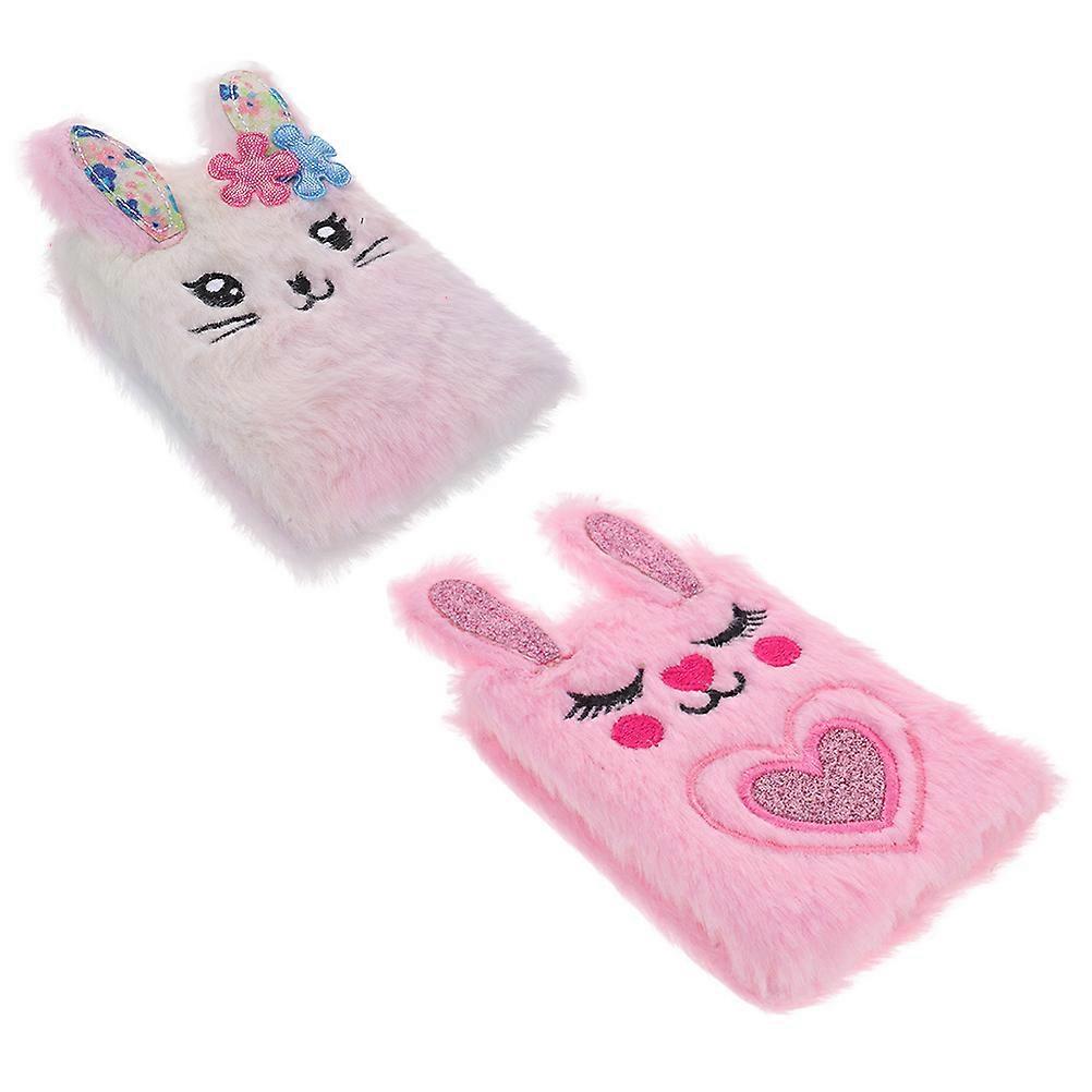 Diary Book Rabbit Shaped Note Book for Writing 8Pcs Plush Cover Assorted