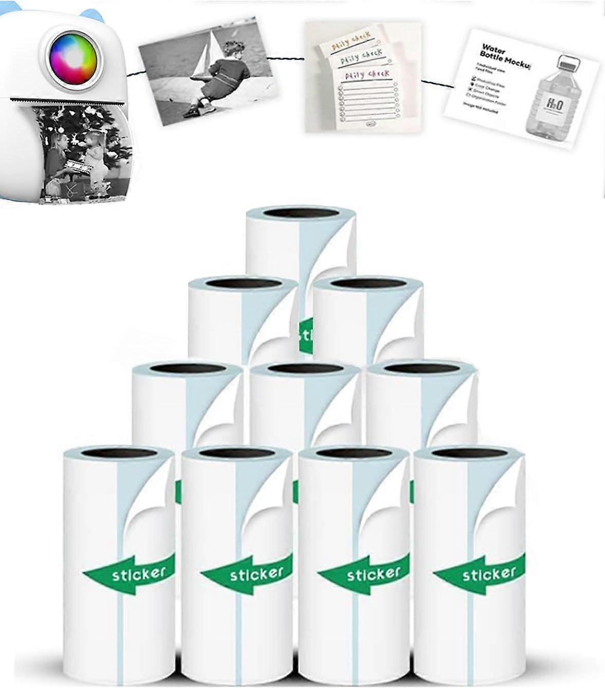 10 Rolls of Thermal Printer Replacement Stickers (57 x 25mm), Suitable for Most Thermal Printers